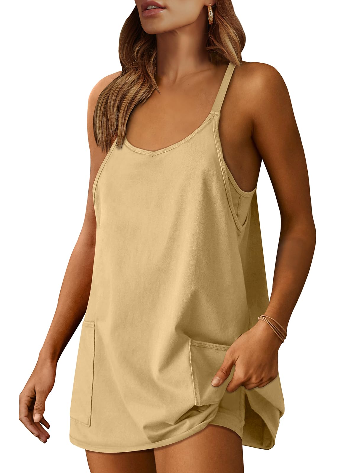 Women's Athletic Tennis Dress with Built-In Shorts