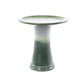 Handmade Glazed Ceramic Bird Bath, 17" Concentric Ripple Embossed Tray & 18" Pedestal Base
