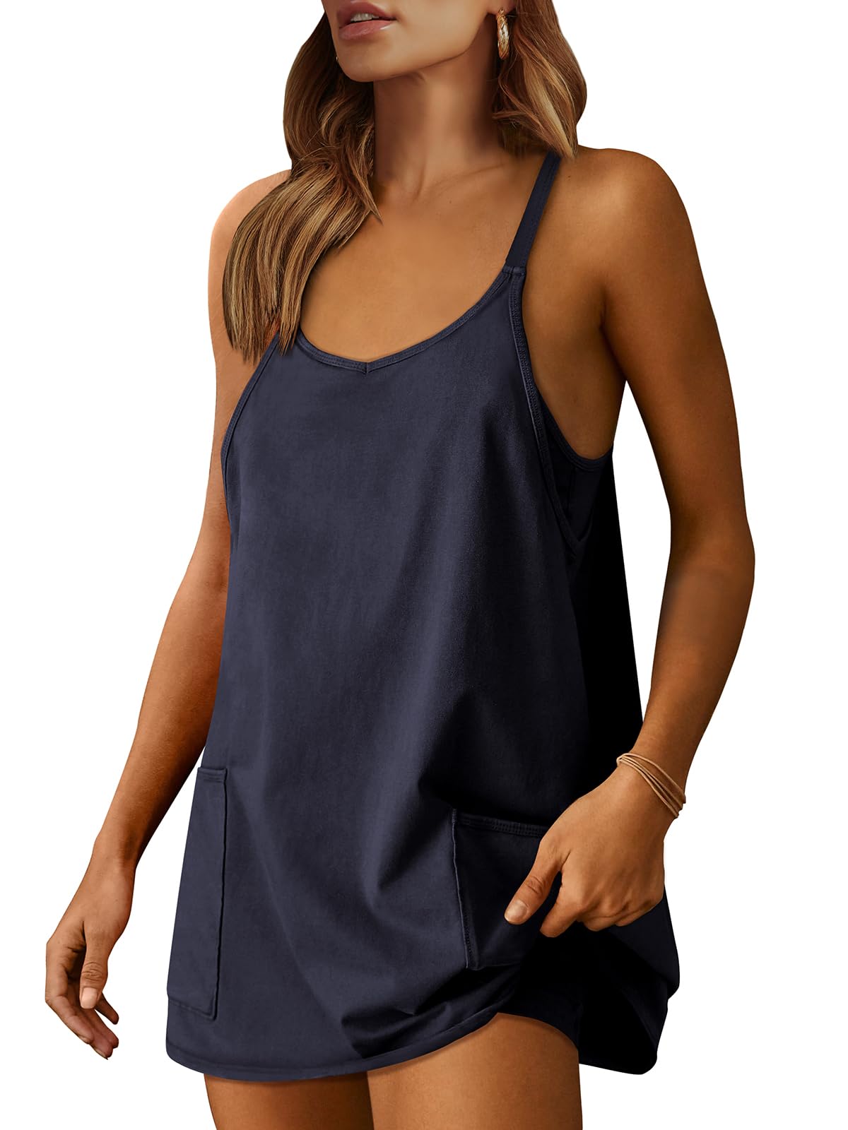 Women's Athletic Tennis Dress with Built-In Shorts