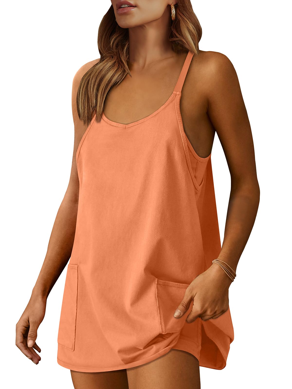 Women's Athletic Tennis Dress with Built-In Shorts