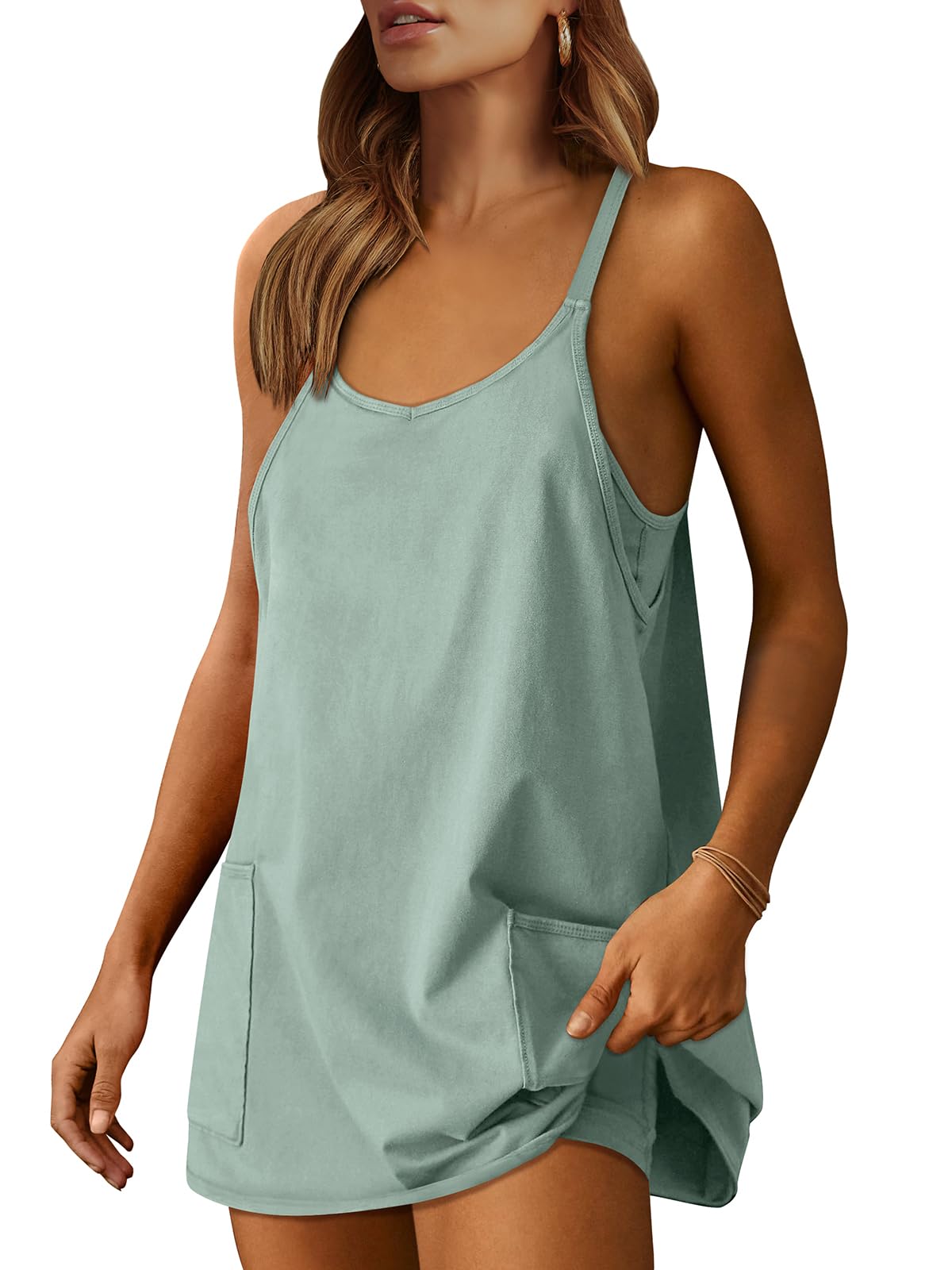 Women's Athletic Tennis Dress with Built-In Shorts