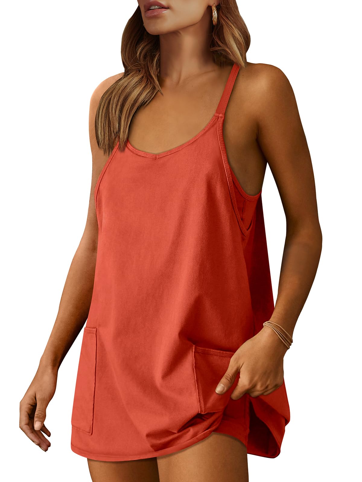 Women's Athletic Tennis Dress with Built-In Shorts