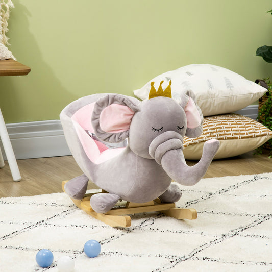 Qaba Baby Elephant Rocking Chair Toddler Rocker Toy