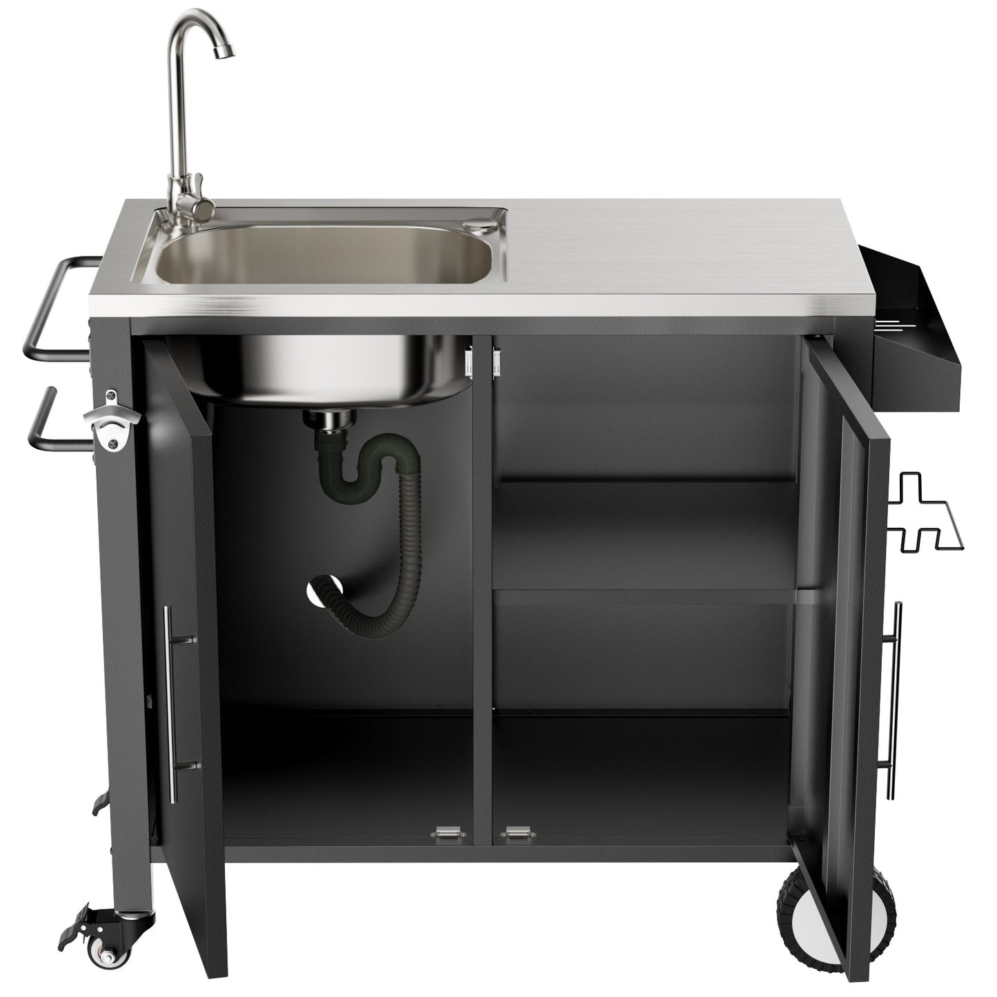 Outdoor Grill Table with Sink and Cabinet