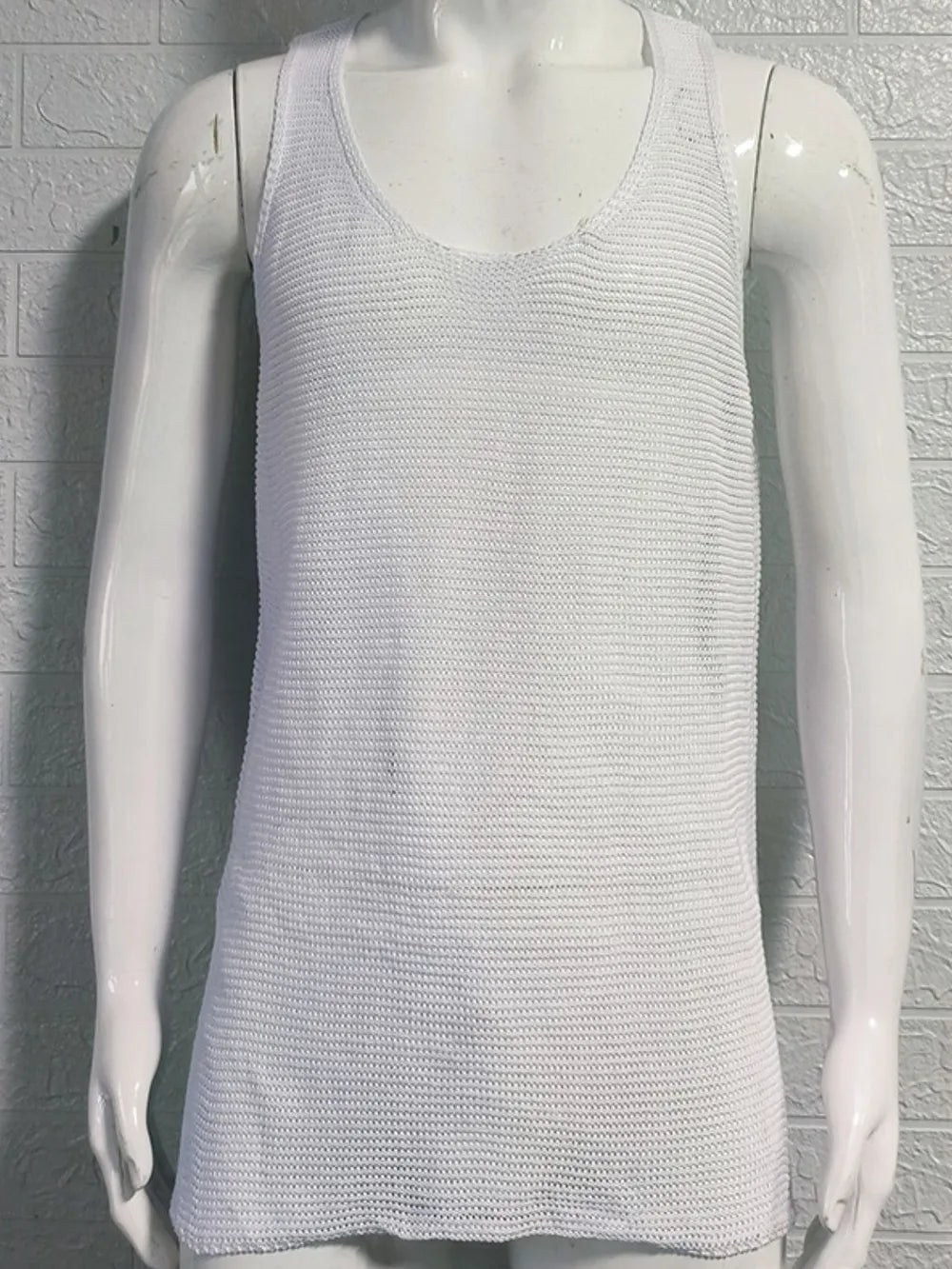 Men's Plus Size Scoop Neck Knit Tank Top