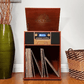 Victor Boyleston 7-in-1 3-Speed Turntable Music Center Mahogany - Refurbished
