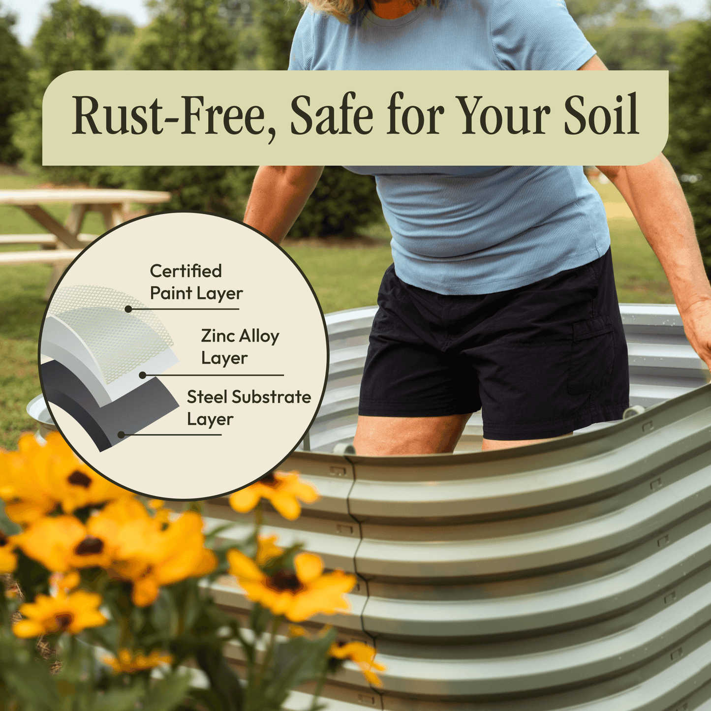 Gro-Rite Premium Metal Raised Garden Bed Kit Tool-Free