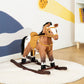 Qaba Kids Metal Plush Ride-On Rocking Horse Chair Toy