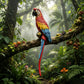 Hanging Scarlet Macaw Parrot Statue