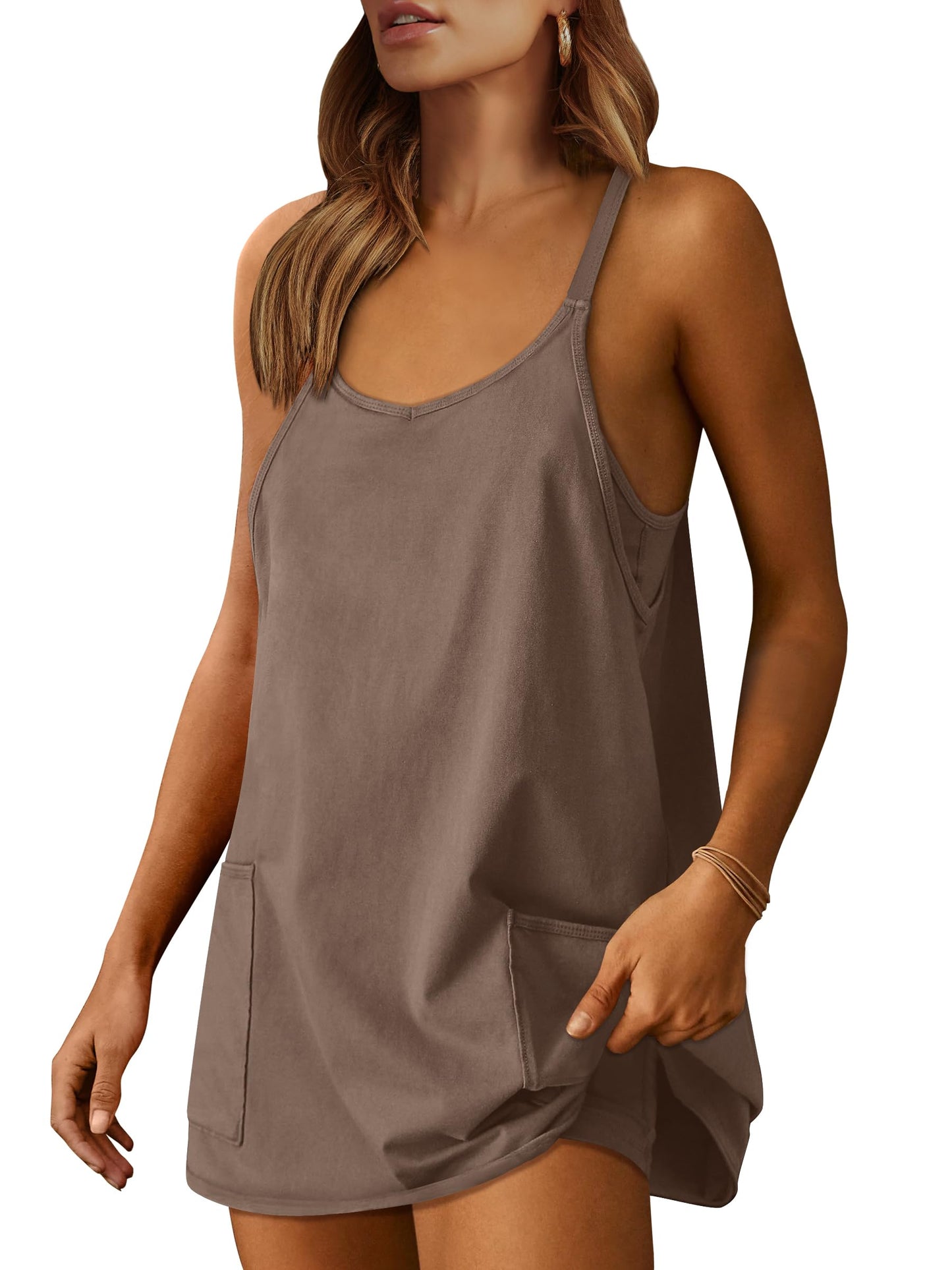 Women's Athletic Tennis Dress with Built-In Shorts