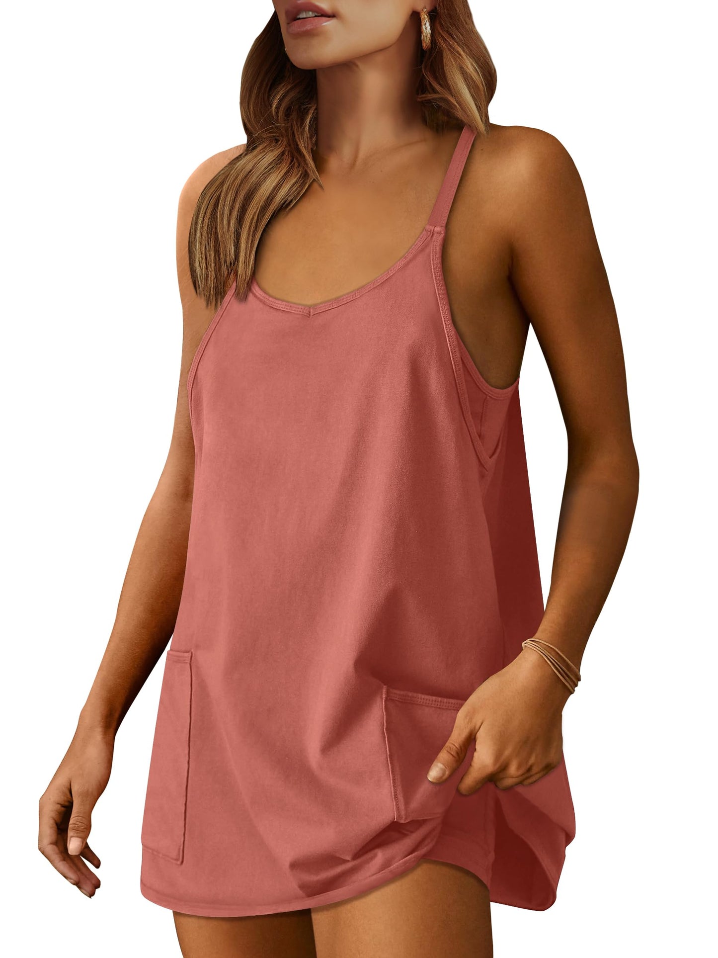 Women's Athletic Tennis Dress with Built-In Shorts