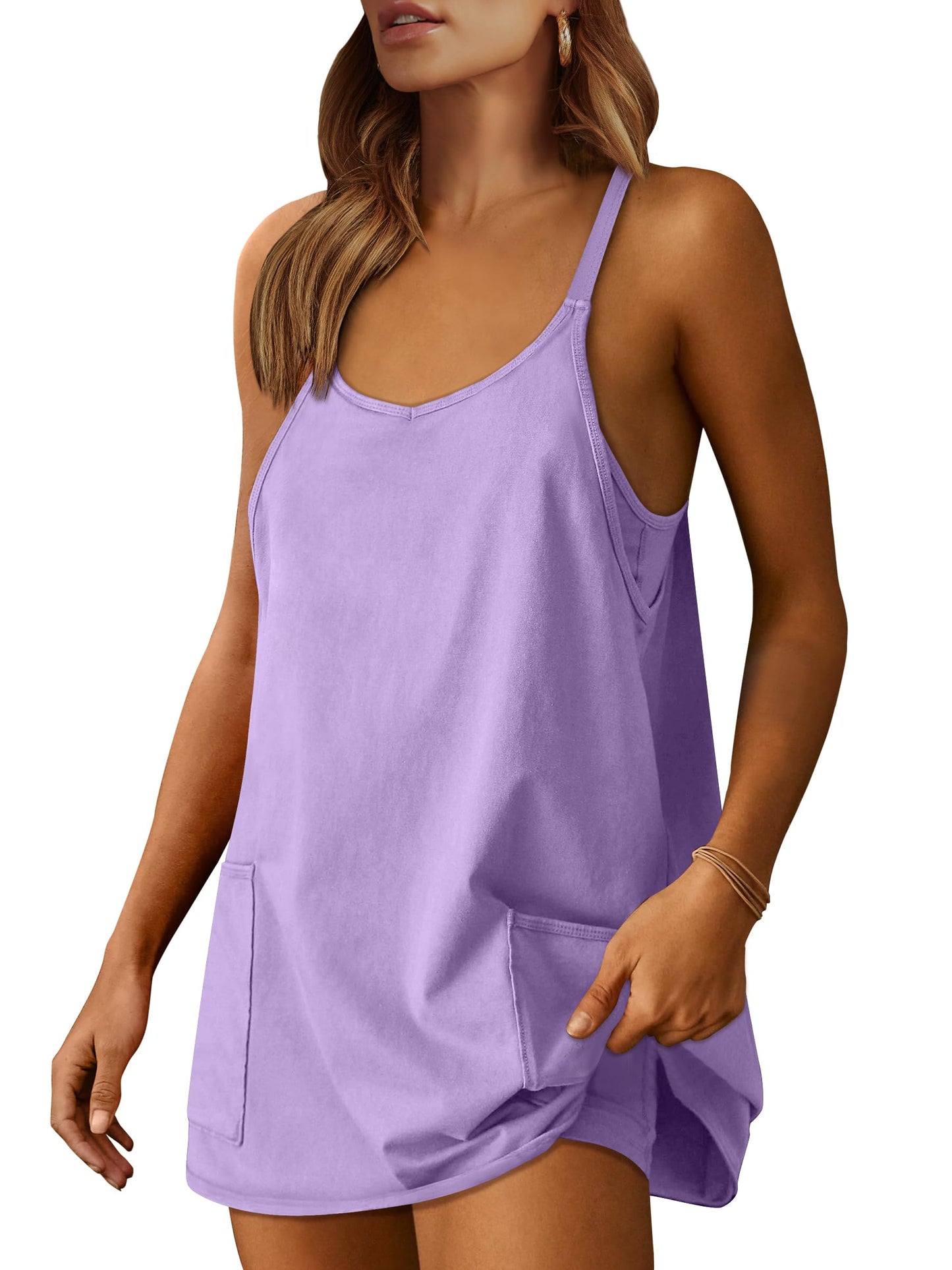 Women's Athletic Tennis Dress with Built-In Shorts