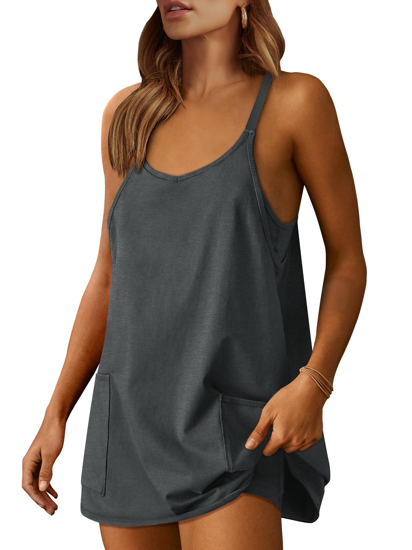 Women's Athletic Tennis Dress with Built-In Shorts