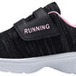 adituo Toddler Boys Girls Lightweight Athletic Sneakers Strap Black Pink Size 11
