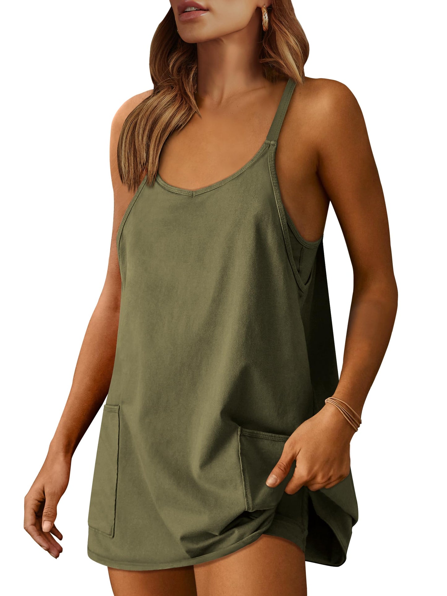 Women's Athletic Tennis Dress with Built-In Shorts