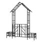 Metal Garden Arch with Gate and Planter