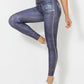 Denim-Look Peach Butt Yoga Leggings – Slim Fit Fitness Workout Pants