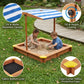 Kids Wooden Sandbox with Cover - 46"
