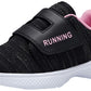 adituo Toddler Boys Girls Lightweight Athletic Sneakers Strap Black Pink Size 11
