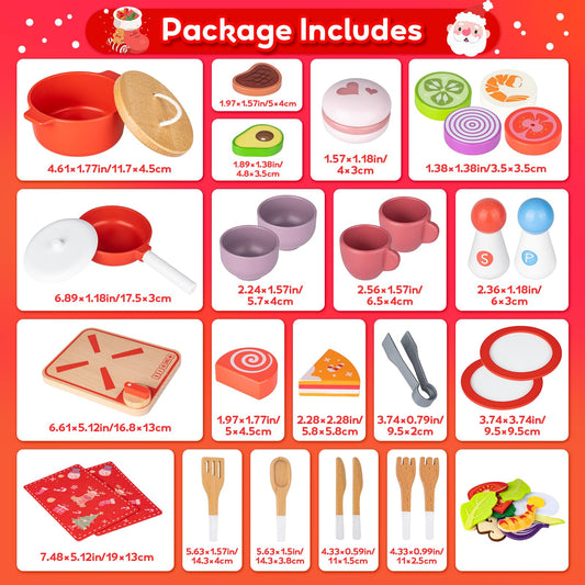 Commodum Kids Wooden Play Cooking Set Advent Calendar 24 Days Xmas Gifts