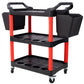 3 Tier Rolling Auto Detail Cart With Wheels, 2 Buckets