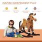 Qaba Kids Metal Plush Ride-On Rocking Horse Chair Toy