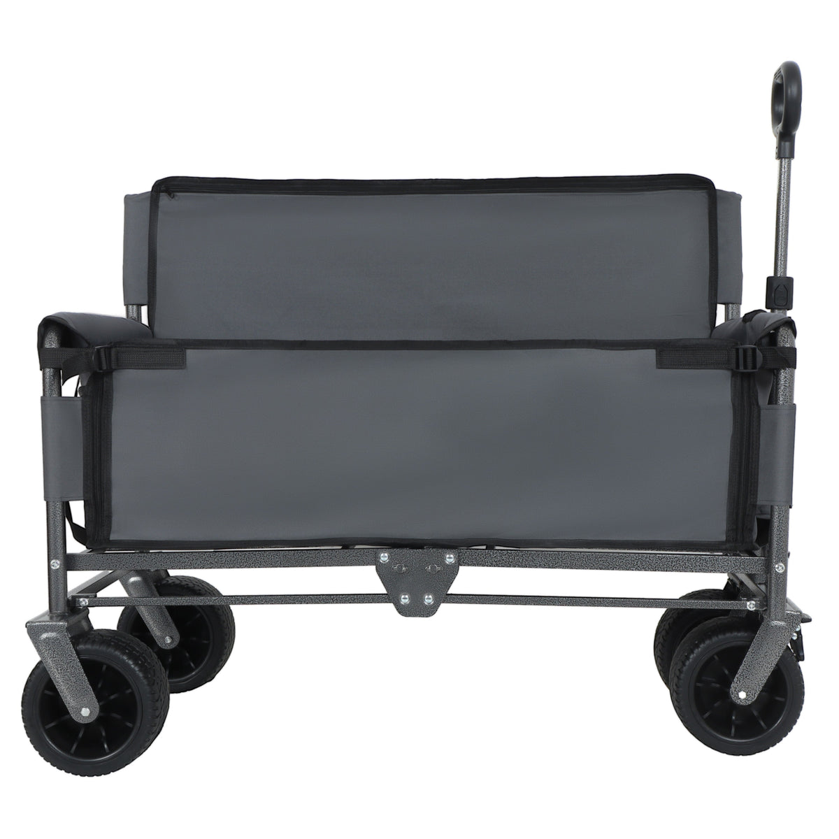 3-in-1 Convertible Folding Wagon Cart with Bench Seat & Storage