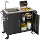 Outdoor Grill Table with Sink and Cabinet