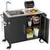 Outdoor Grill Table with Sink and Cabinet