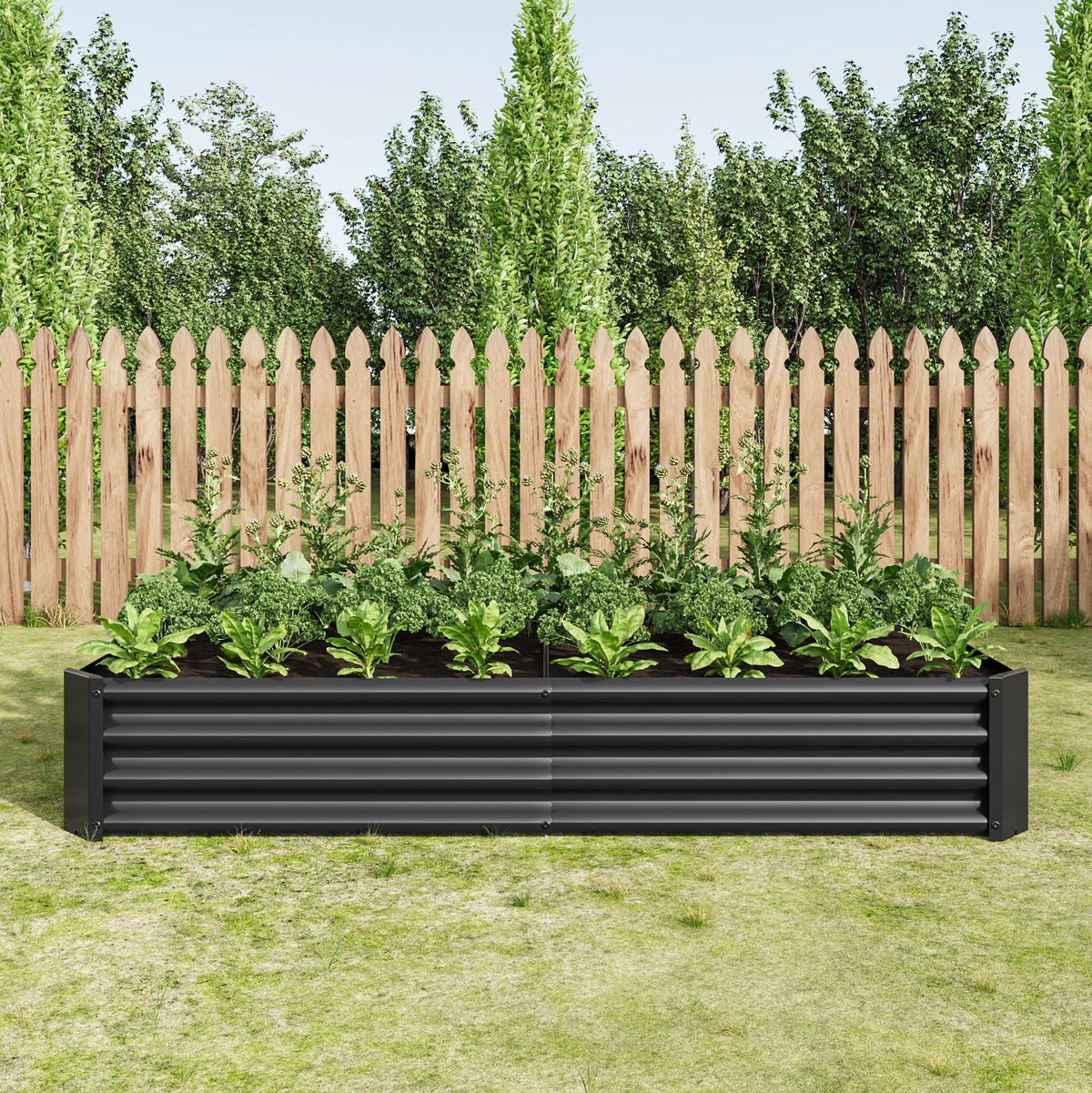 Raised Garden Bed Outdoor 6×3×1 ft Metal Raised Rectangle Planter Bed