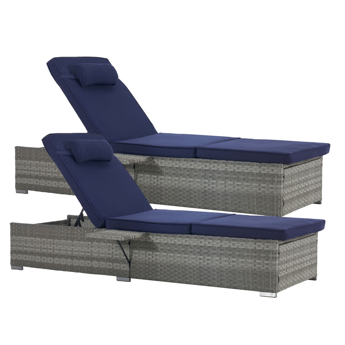 Outdoor Sofa Pe Rattan Furniture Deck Chair - Gray
