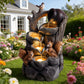 Squirrel Outdoor Water Fountain with Lights