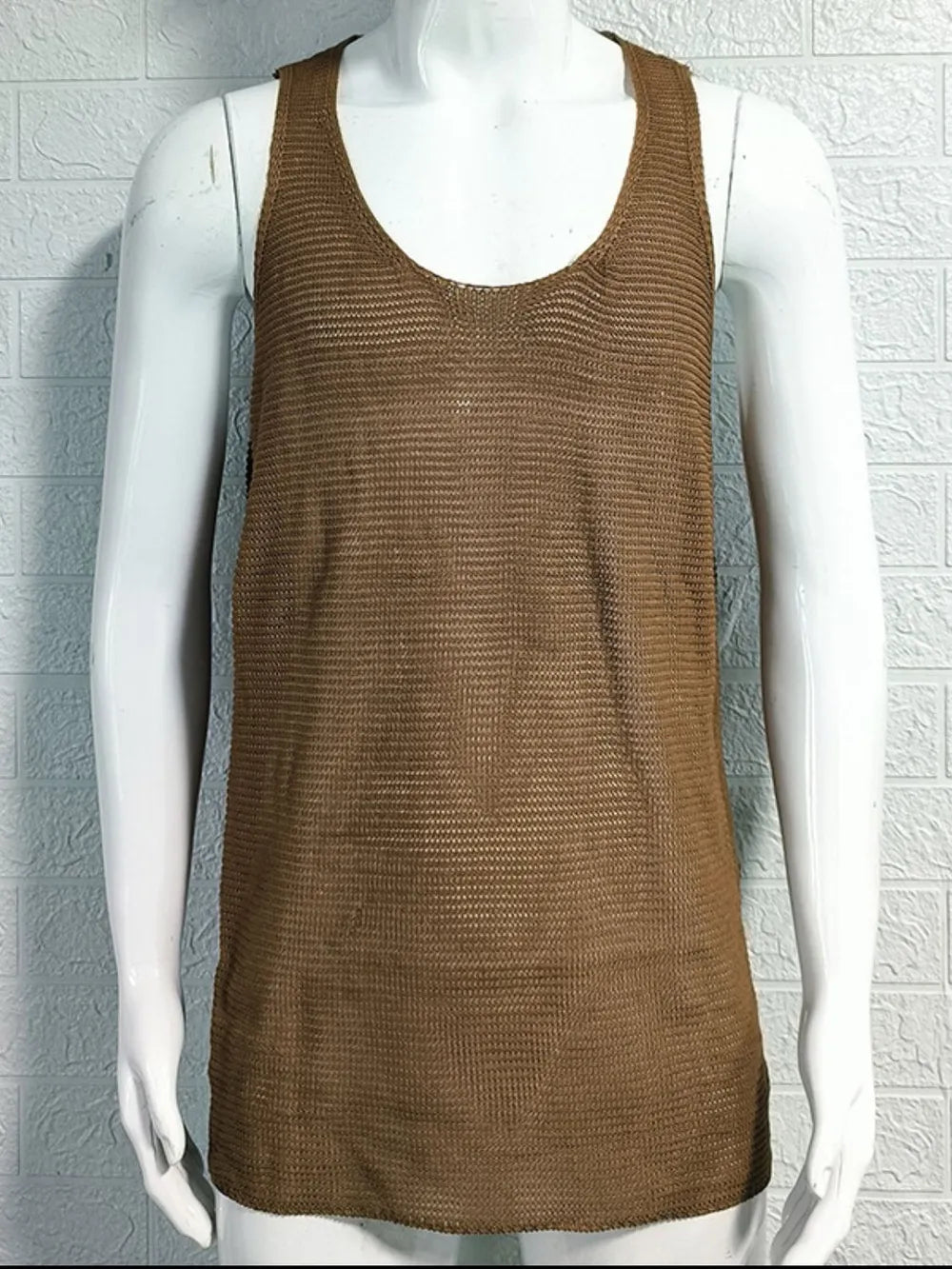 Men's Plus Size Scoop Neck Knit Tank Top