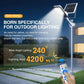 4 Sets of Outdoor Waterproof Solar Lamps, 6000mAh Solar Street Lamps, Suitable for Outdoor Lighting from Dusk to Dawn