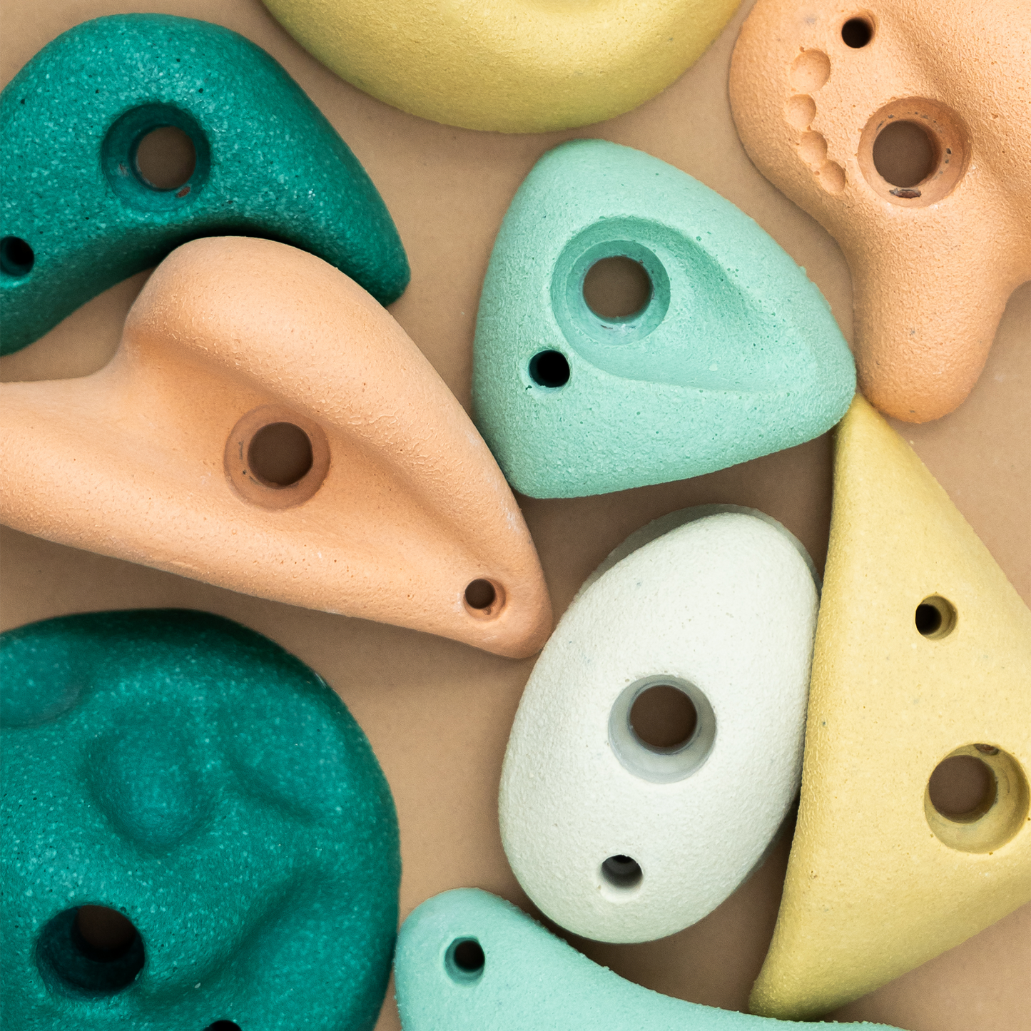 Premium Rock Climbing Holds (Earth Tones) - Indoor Climbing Wall