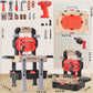 Little Builder Workbench STEM Workshop with Electric Drill Tool Box 83 Piece Construction Set for Kids Ages 3+
