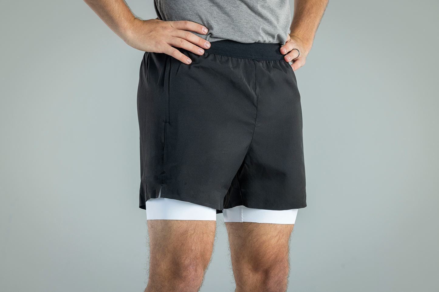 Men's V1 Athletic Shorts Black Lightweight Performance Activewear