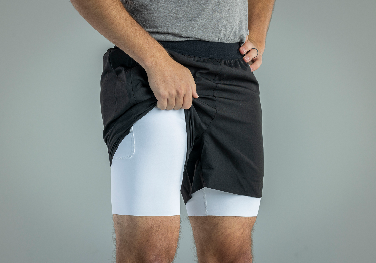 Men's V1 Athletic Shorts Black Lightweight Performance Activewear