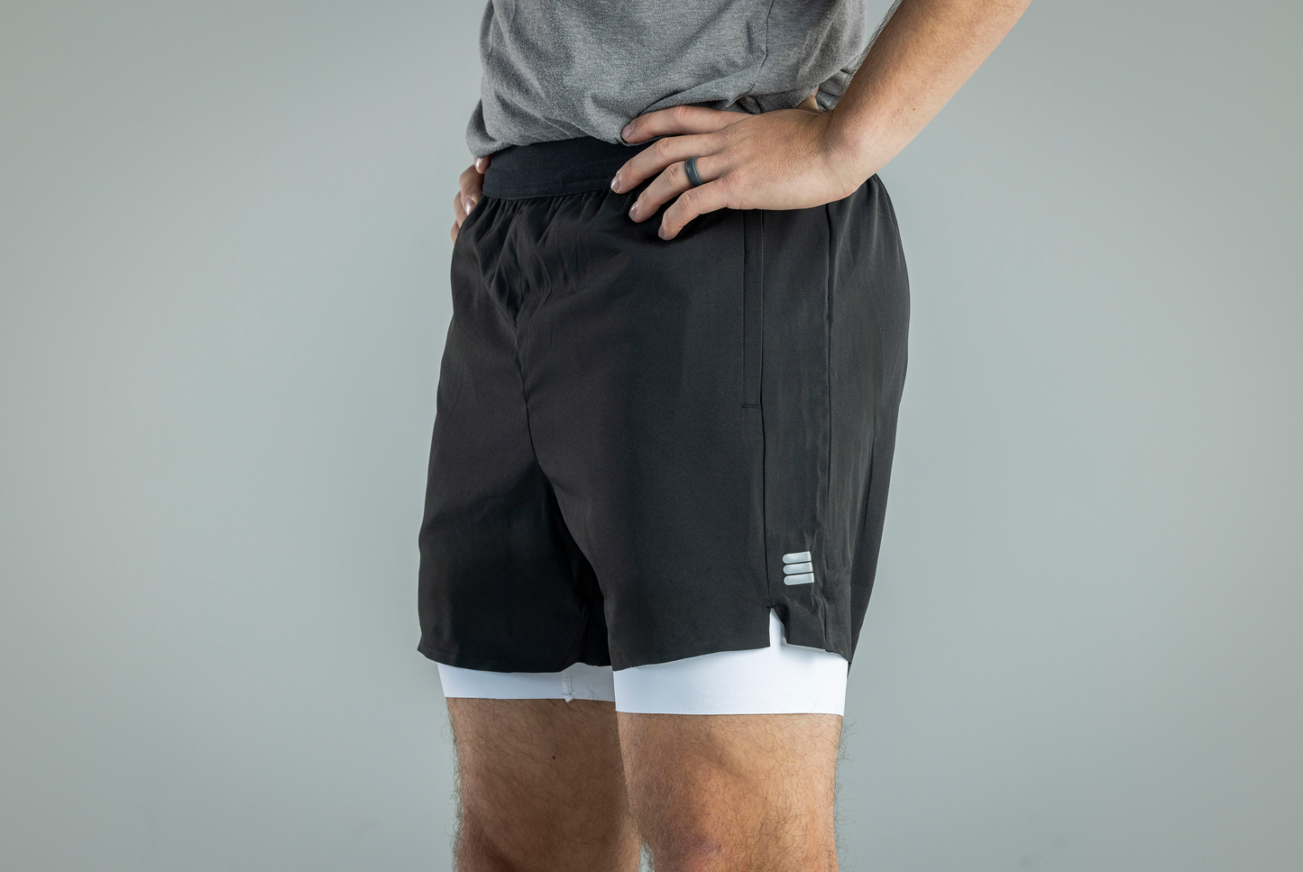 Men's V1 Athletic Shorts Black Lightweight Performance Activewear