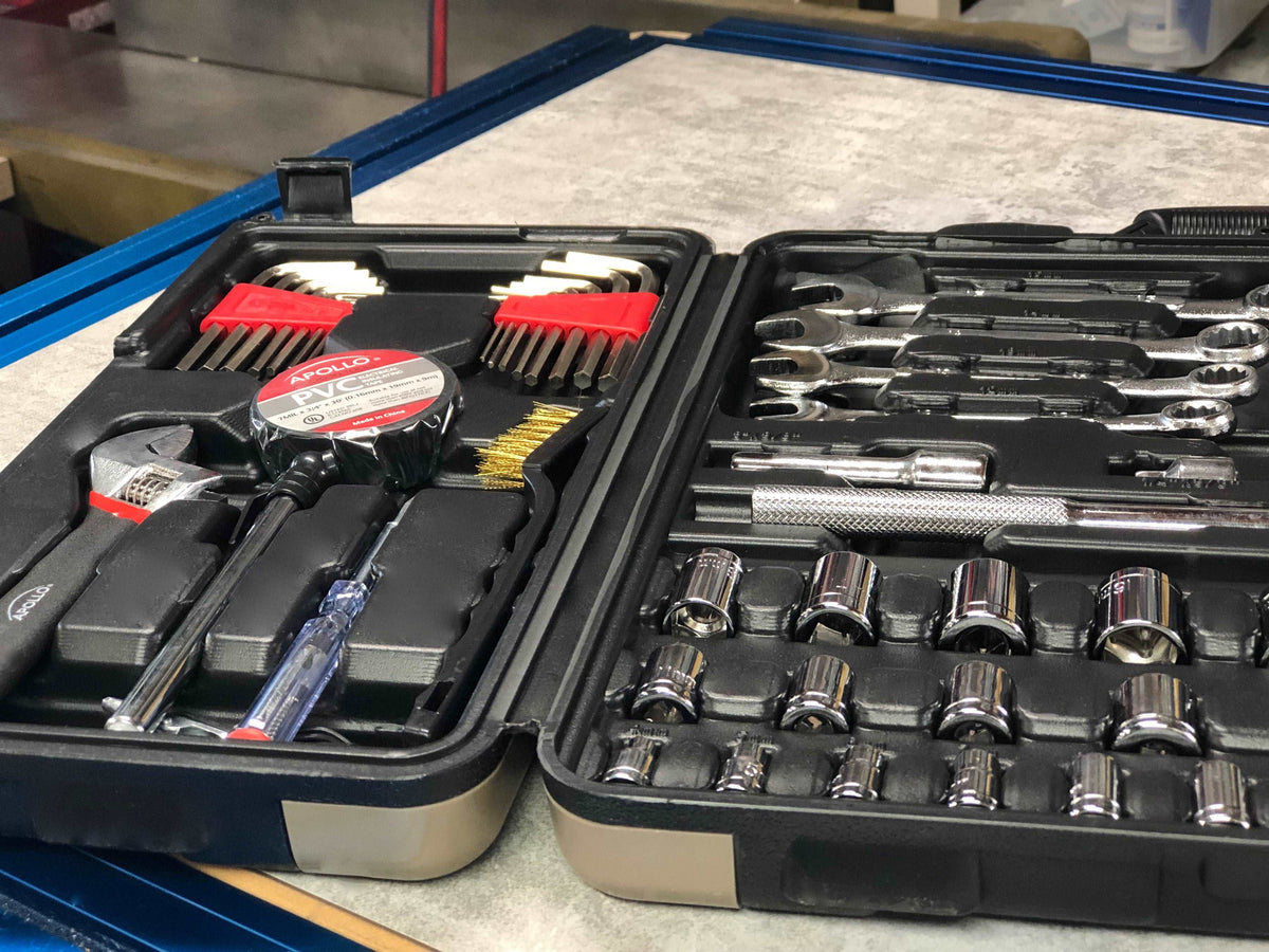 101 Piece Mechanic Tool Set for Vehicle and Home Maintenance, Roadside Emergencies. SAE and Metric Tool Set for Car, Boat, RV, Bikes - DT0006