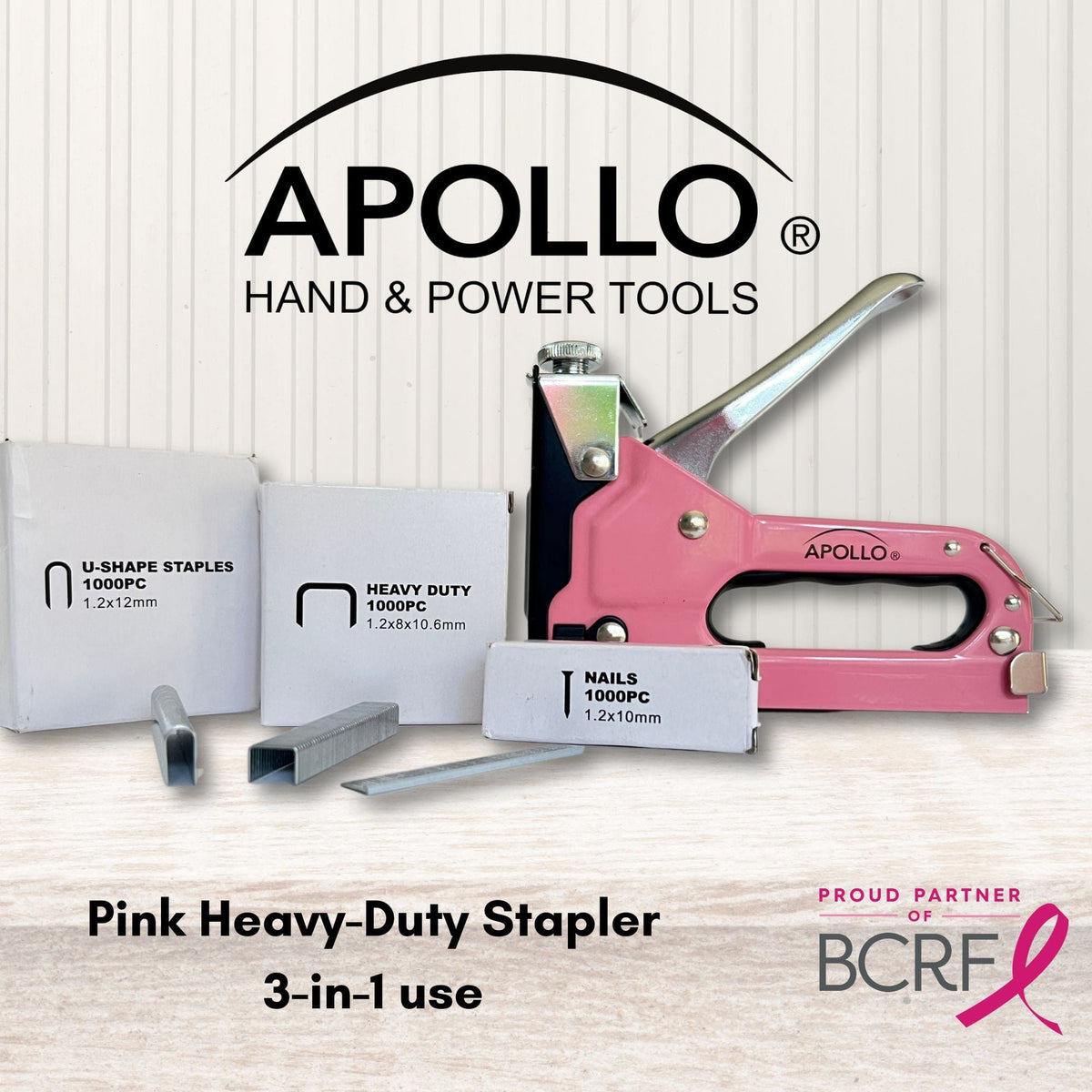 Pink Stapler with Power Adjustment Knob and 3000 Staples assortment-- DT5020P