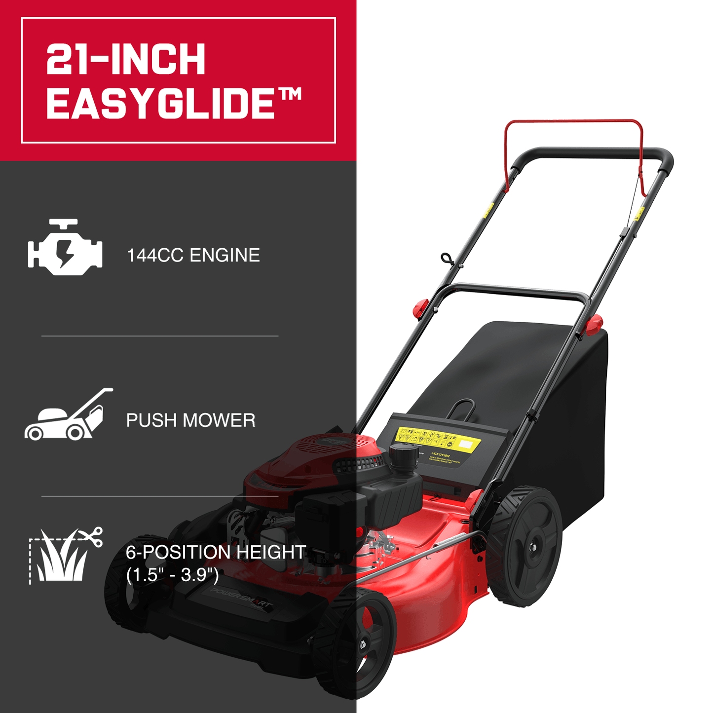 21-Inch 144cc Gas Push 3-in-1 Lawn Mower
