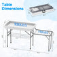 4ft Folding Ice Table with Drain Portable Cooler Table Party Fill & Chill White