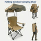 Outdoor Camping Chair w/ Canopy Foldable Portable Chair Cup Holder Carry Bag
