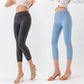 Denim-Look Capri Yoga Pants – Slim Fit High-Elastic Tummy Control Fitness Pants