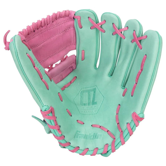 Franklin Sports CTZ5000 12" Baseball Glove - Mint & Rose | Premium Leather Infield Glove