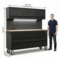72 inch Rolling Tool Chest with Light & Power Strips, Workbench, Upper Cabinets & Pegboard