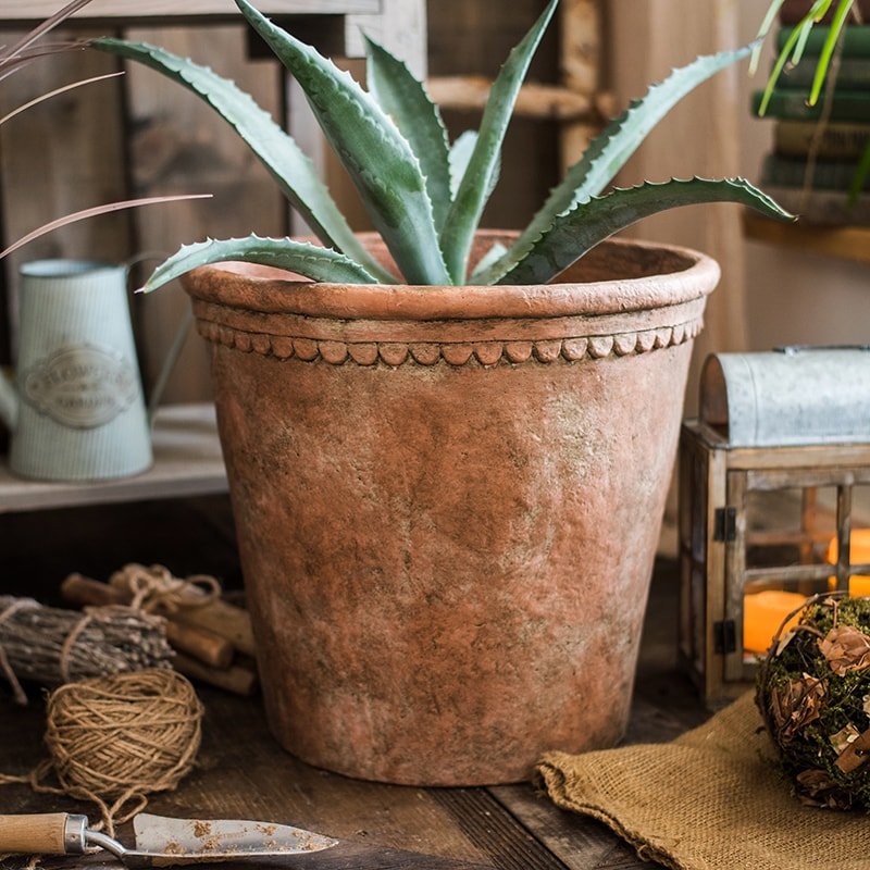 Large Terracotta Red Concrete Garden Planter Flower Pot
