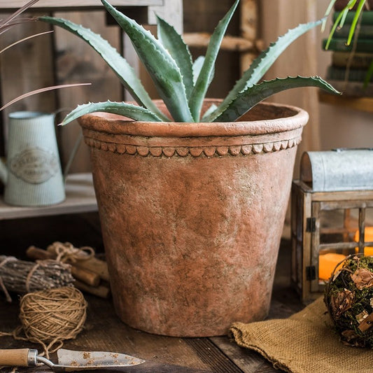 Large Terracotta Red Concrete Garden Planter Flower Pot