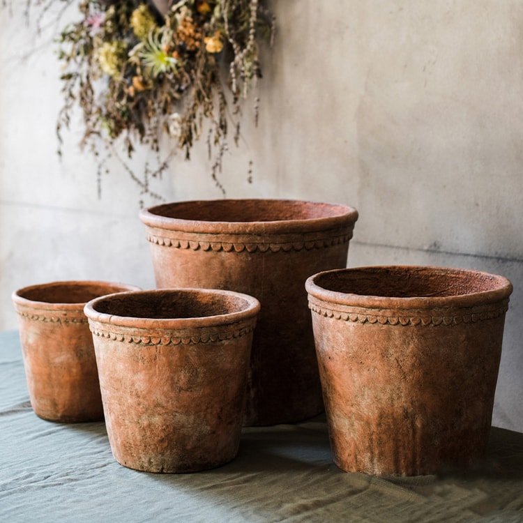 Large Terracotta Red Concrete Garden Planter Flower Pot